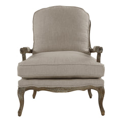 Formal Luxury Accent Chair Plush Cushion Seat and Back Carving Solid Wood Textured Fabric Upholstered Furniture 1pc