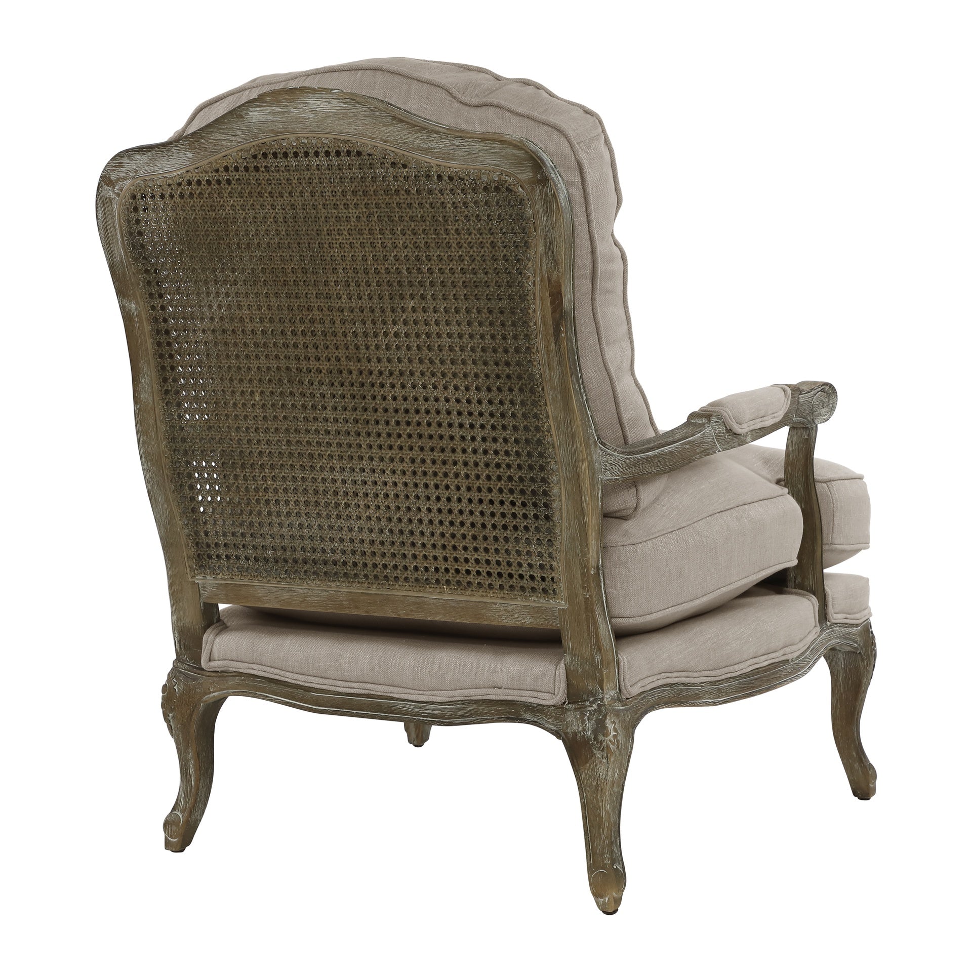 Formal Luxury Accent Chair Plush Cushion Seat and Back Carving Solid Wood Textured Fabric Upholstered Furniture 1pc