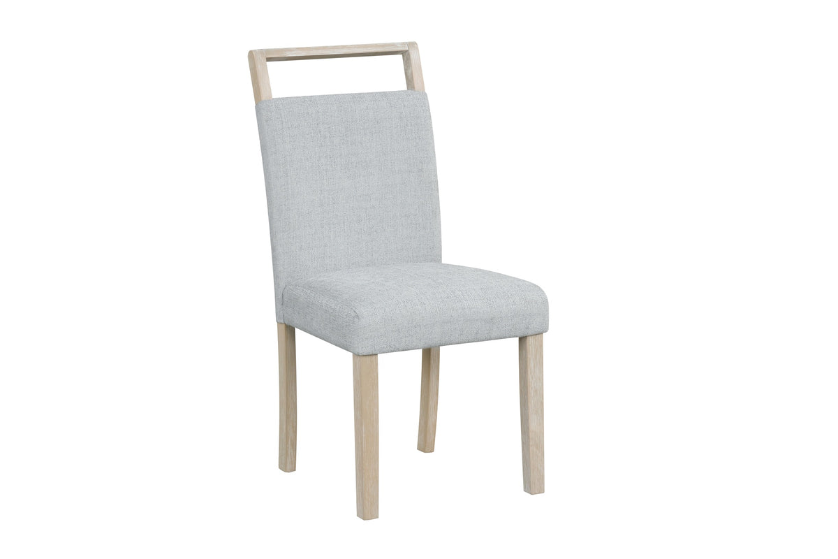 2pc Set Gray Upholstered Dining Chair with Padded Seat and Back Contemporary Style