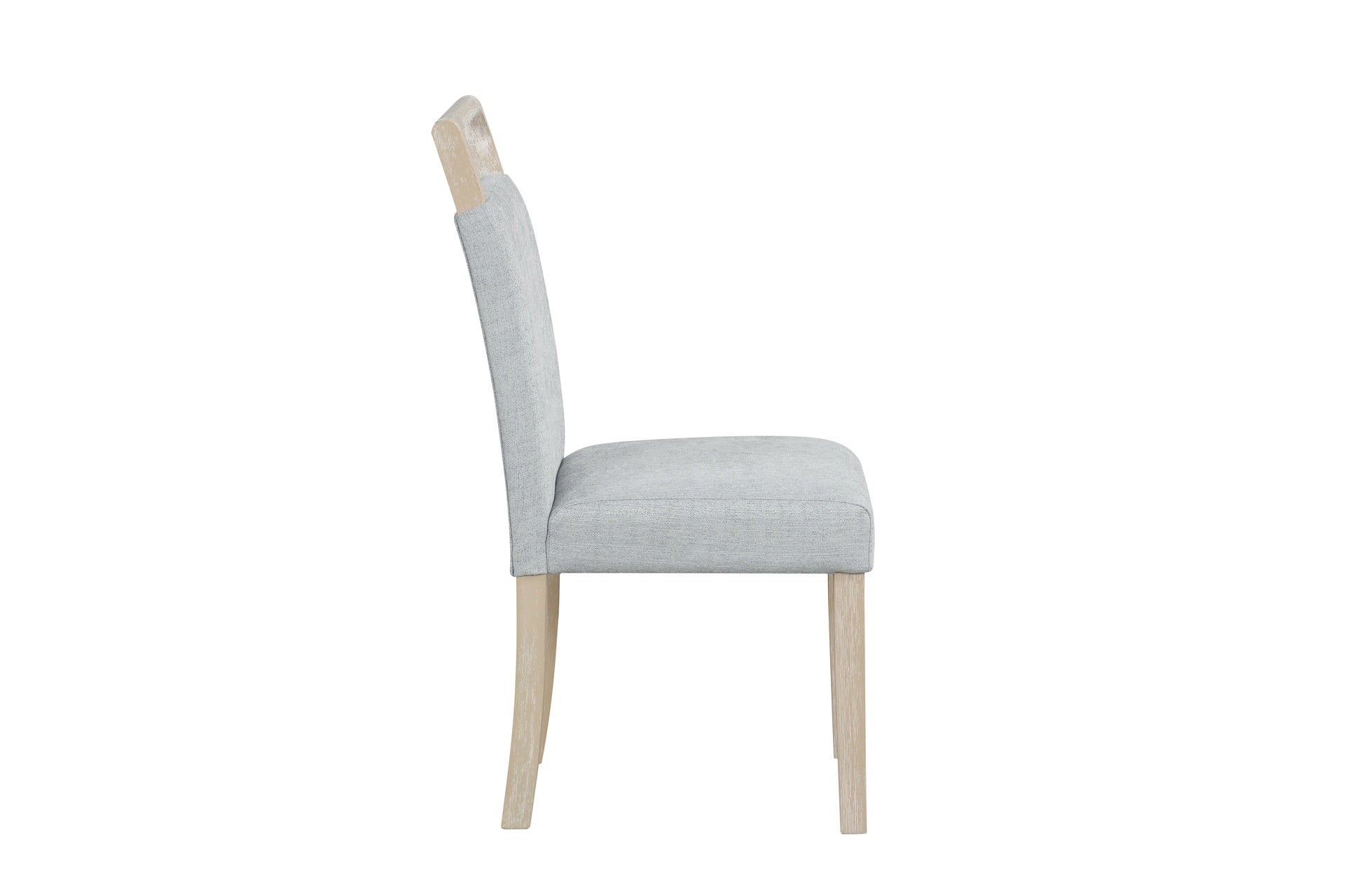 2pc Set Gray Upholstered Dining Chair with Padded Seat and Back Contemporary Style