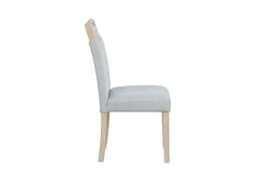 2pc Set Gray Upholstered Dining Chair with Padded Seat and Back Contemporary Style