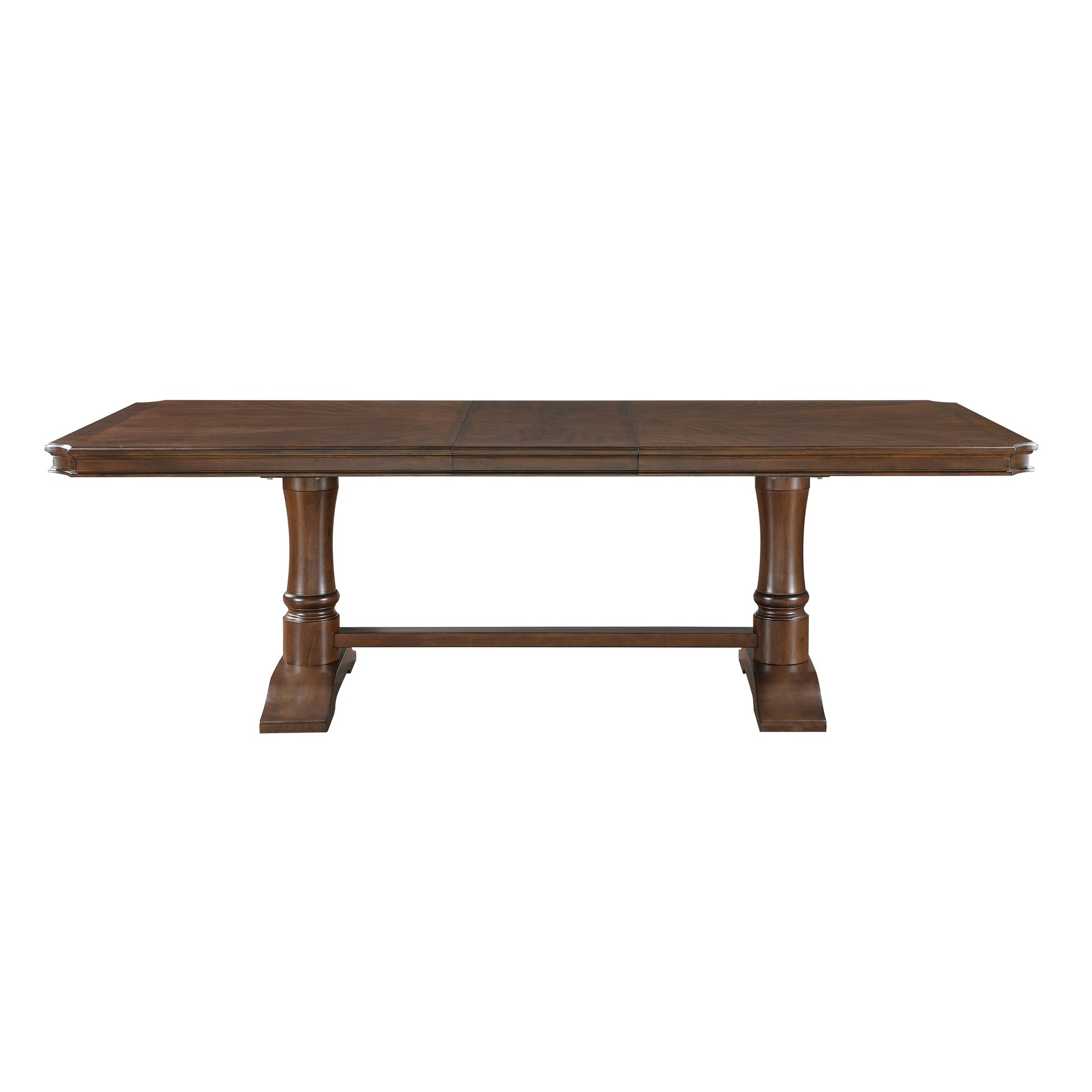 Formal Traditional Design 8-Seater Dining Table with Self-Storing Leaf Cherry Finish Wooden Dining Furniture 1pc
