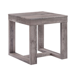 3pc Contemporary Cocktail Set 1x Rectangular Coffee Table and 2x Square End Table Rustic Brown Gray Tan Finish Living Room Wooden Furniture