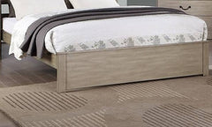 Rustic Style Eastern King Size Bed 1pc Two Panel Headboard Antique Silver Finish Bedroom Furniture