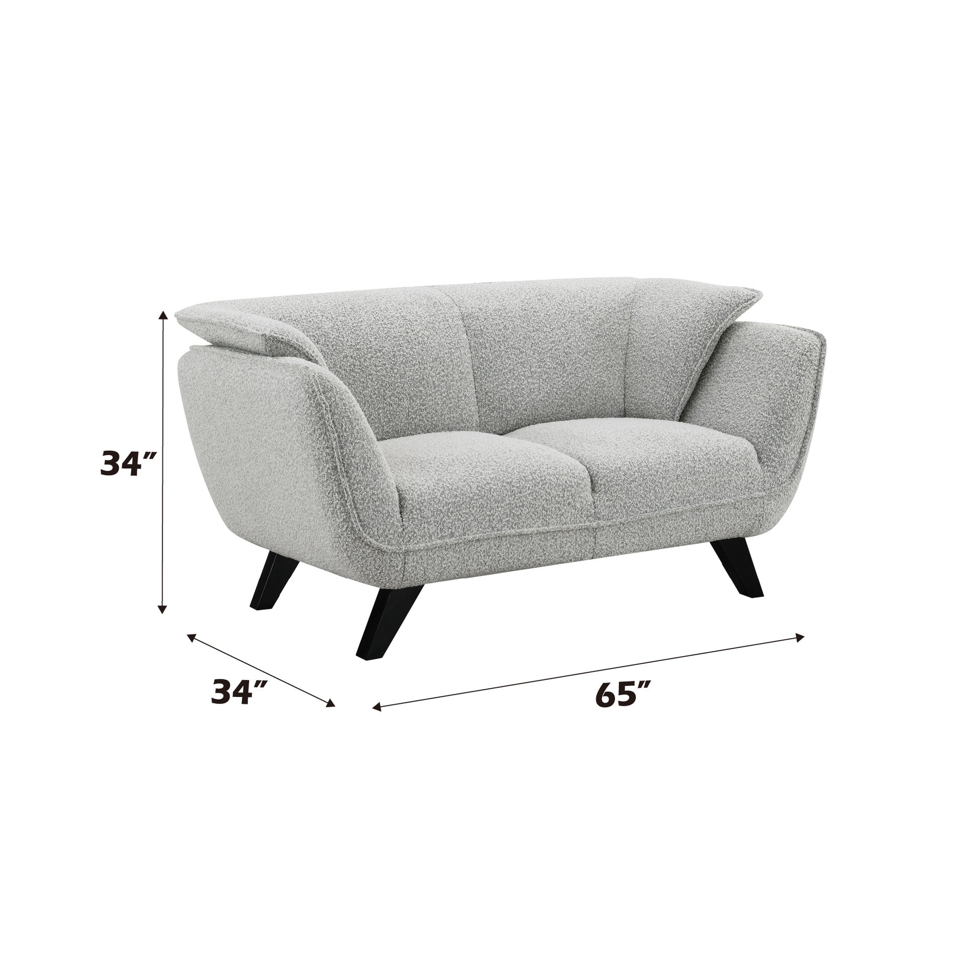 Nayeli Light Gray Boucle Loveseat