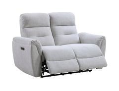 Eastre Gray Chenille Power Motion Loveseat w/USB Port