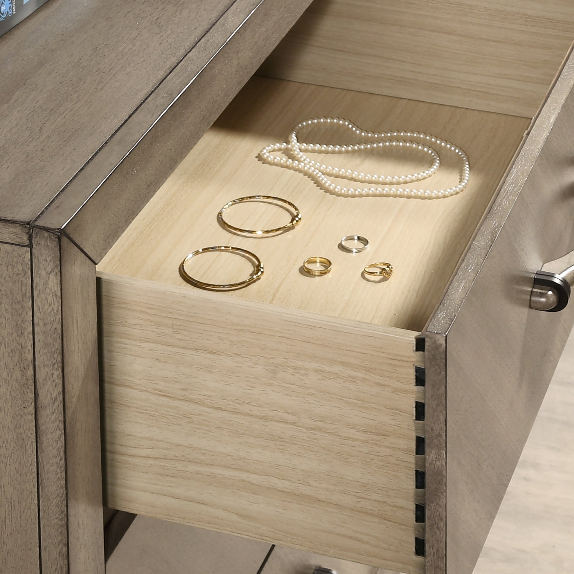 Arena Contemporary 2-Drawer Nightstand, Antique Gray