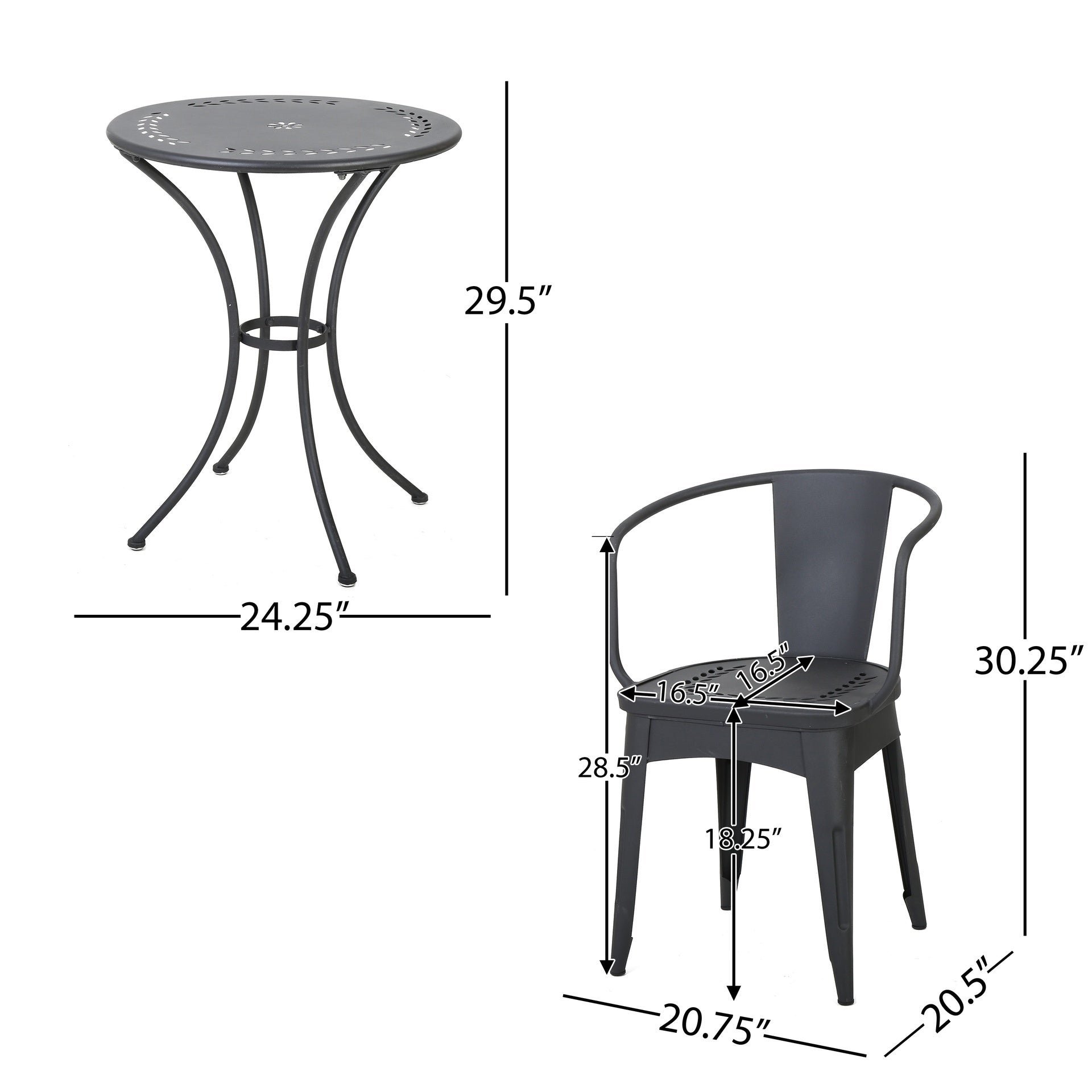 LOURDES 3 PC KD METAL SET