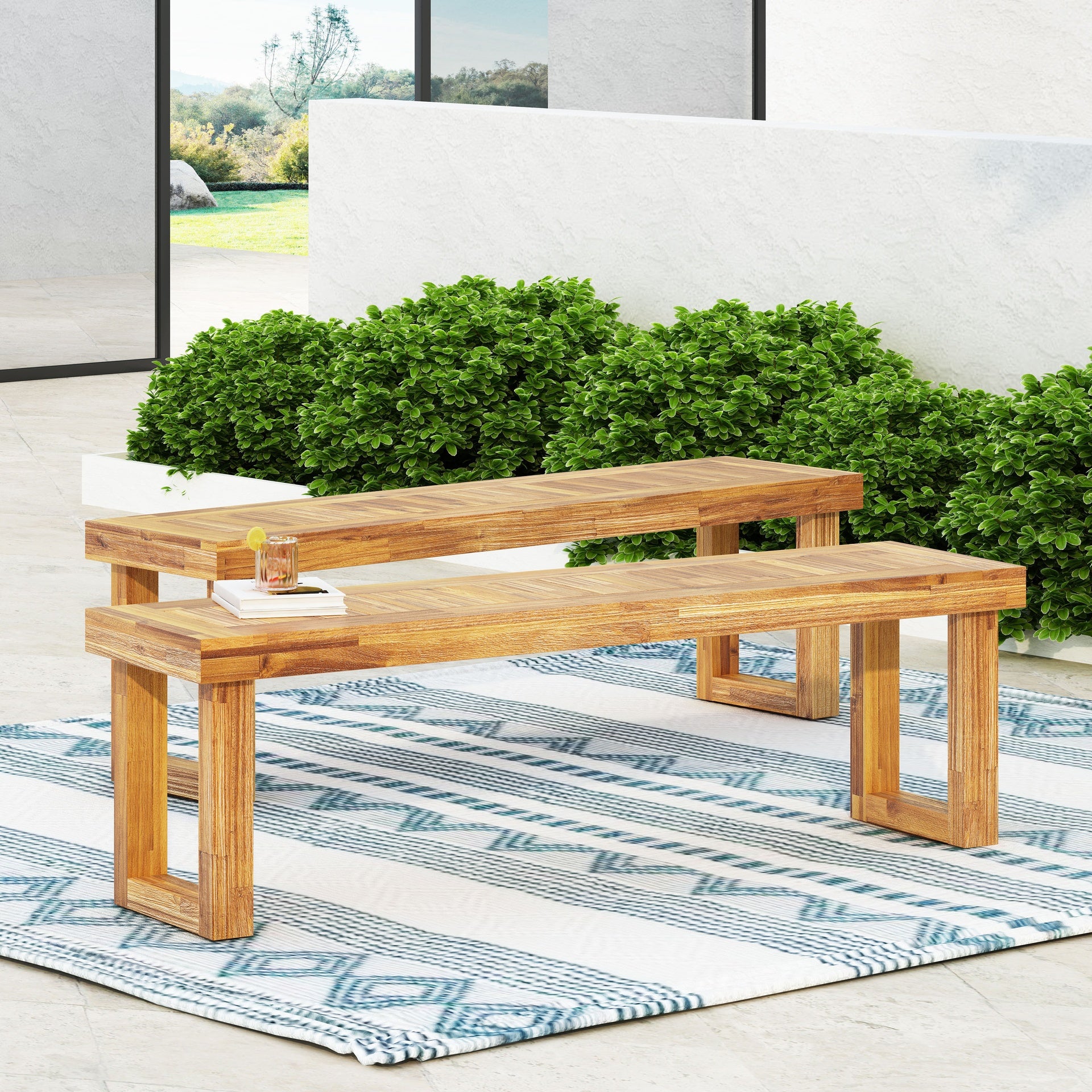 NESTOR BENCH SET OF 2, NATURAL