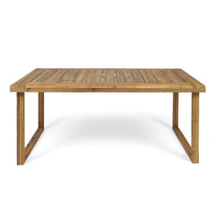 Outdoor Acacia Wood Dining Set, Sandblast Natural Finish