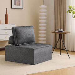 The dark gray linen wooden frame sofa can be freely spliced, meeting various needs such as in small apartment living rooms and adapting to various decoration styles."