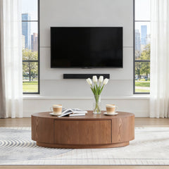 Modern Luxury Oval Coffee Table, Elegant Living Room Accent Piece