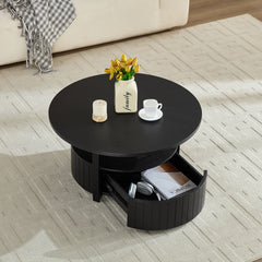 Round Storage Coffee Table Perfect For Living Room Movie Nights & Snack Organizing Sessions