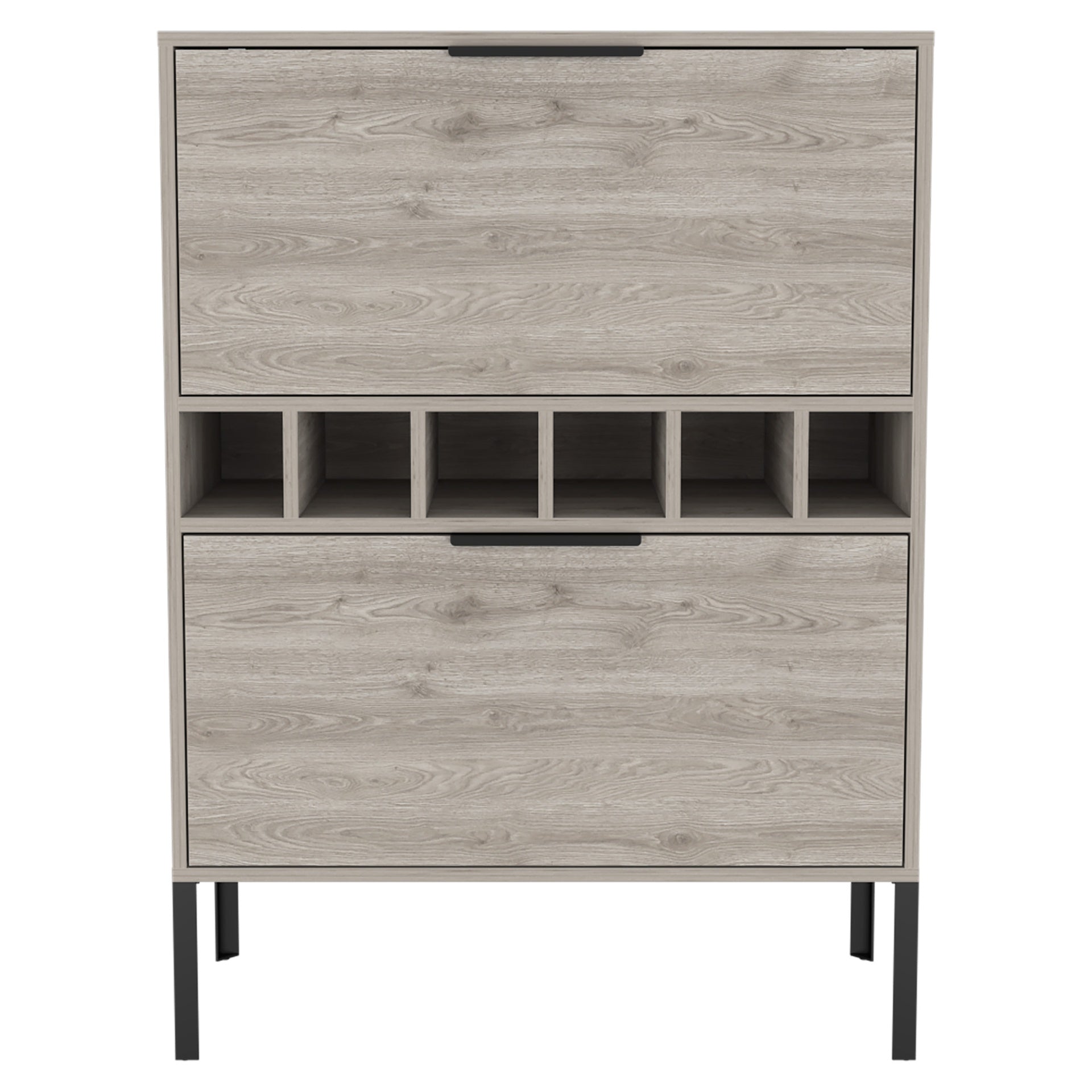 Winthrop 6-Bottle Rectangle Bar Cabinet Light Grey