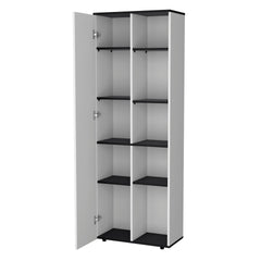 White and Wenge 1-Door Multistorage Kitchen Pantry