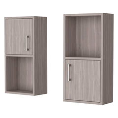 White Oak 2 Bathroom Medicine Cabinets with Open Shelf