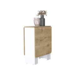 Cole White and Macadamia Folding Dining Table