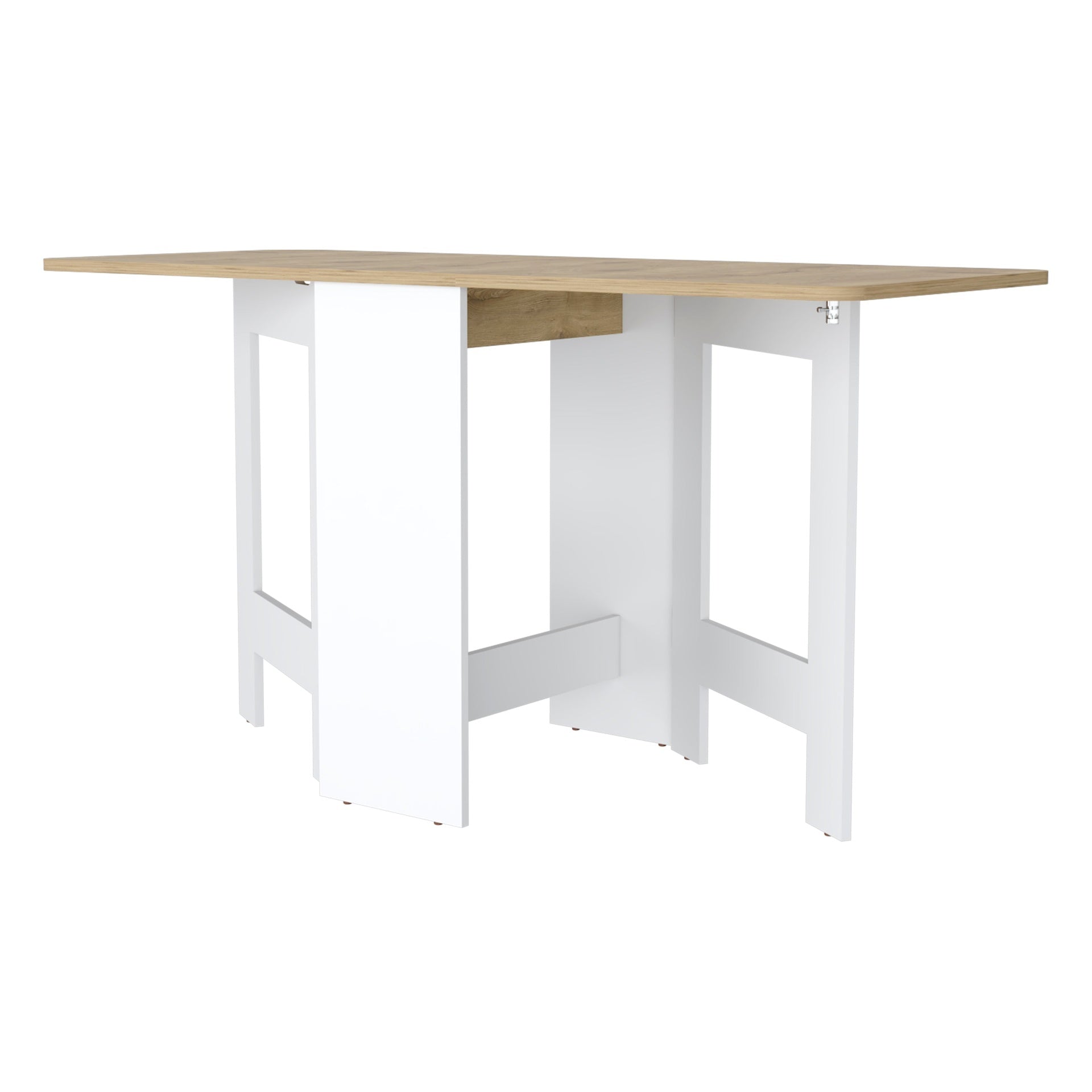Cole White and Macadamia Folding Dining Table