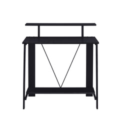 Black Writing Desk with Upper Shelf
