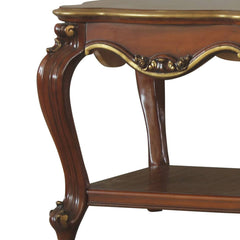 Honey Oak End Table with Bottom Shelf