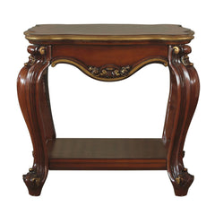 Honey Oak End Table with Bottom Shelf
