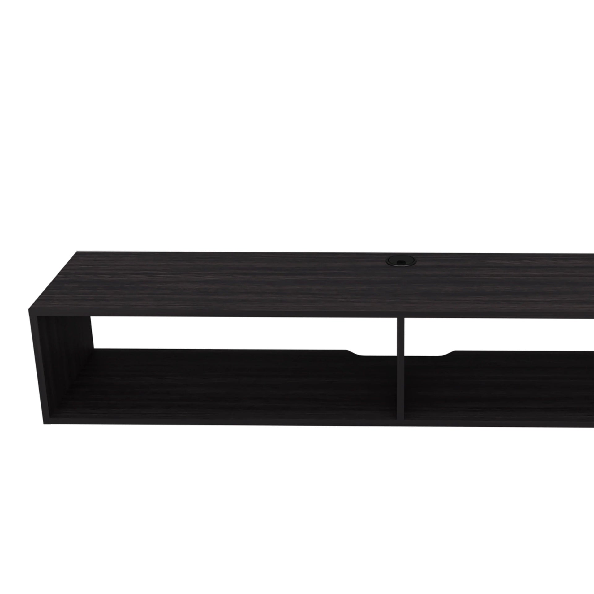 Wengue Floating Media Rack in Melamine with 2-Shelves