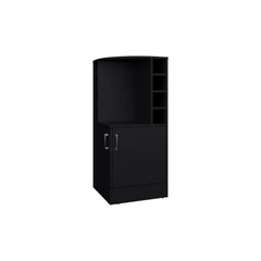 Wenge Corner Bar Cabinet with Bottle Rack and Open Shelf