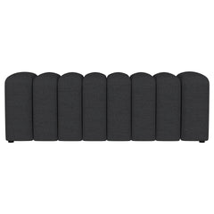 DelSur Charcoal Fabric Upholstered Tufted Accent Bench