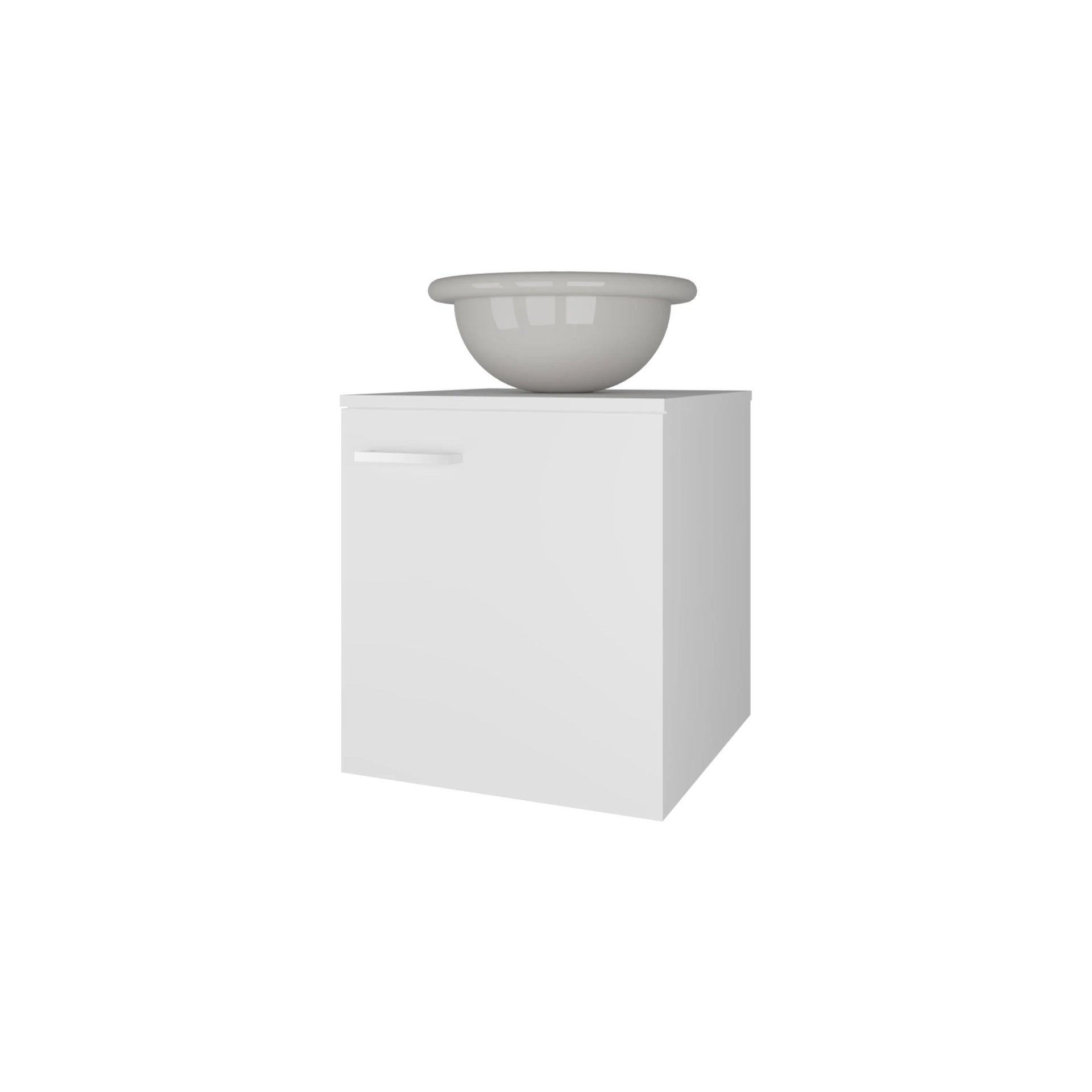 White Bathroom Vanity with Integrated Sink