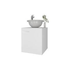 White Bathroom Vanity with Integrated Sink