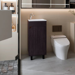 Wengue Bathroom Vanity with Integrated Sink