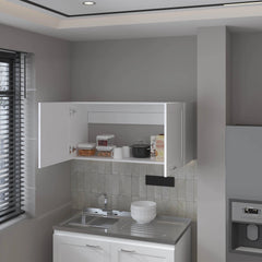 White Kitchen Wall Cabinet with 2 Doors