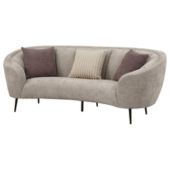 Aura Beige Upholstered Curved Sofa