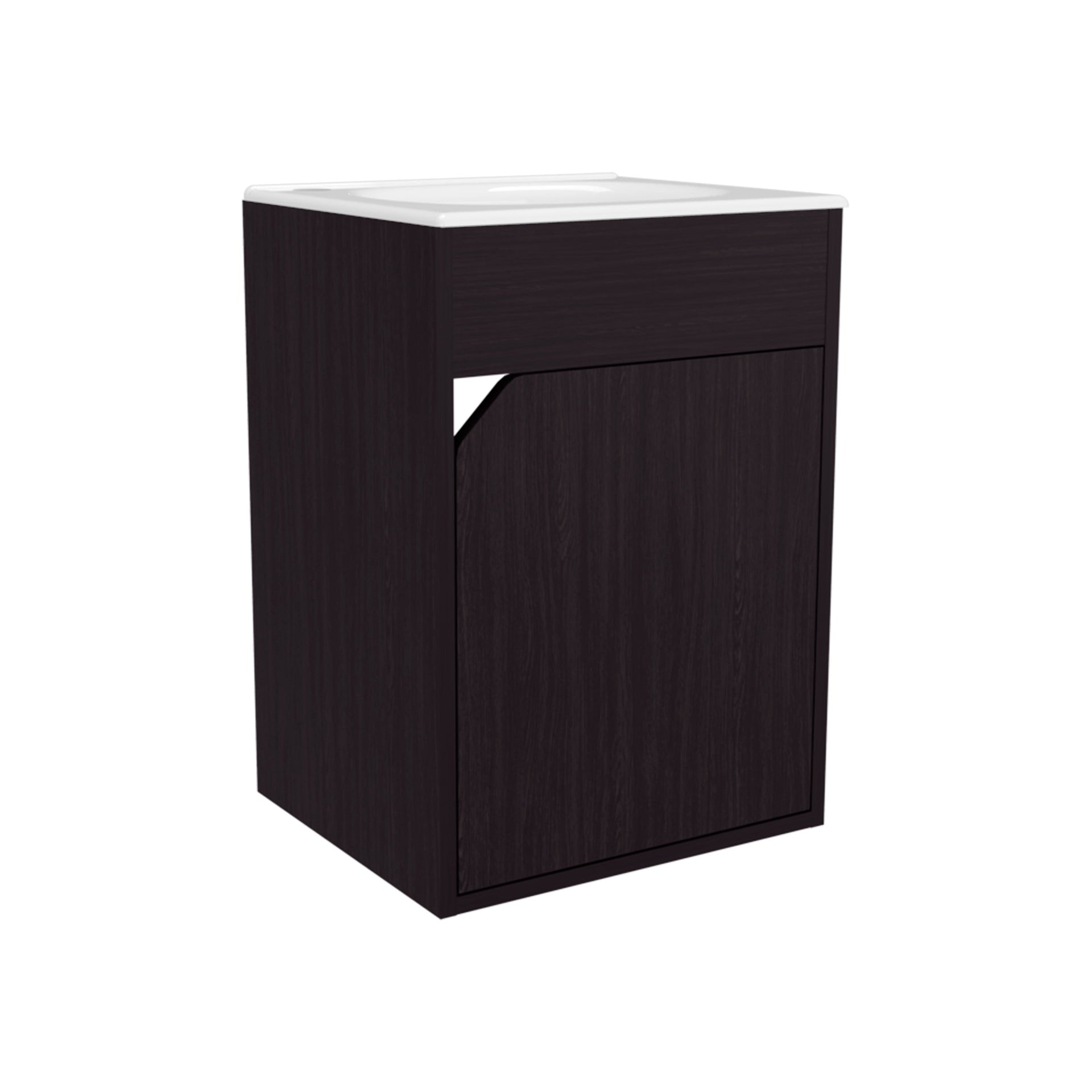 Wengue Bathroom Floating Vanity with a Door