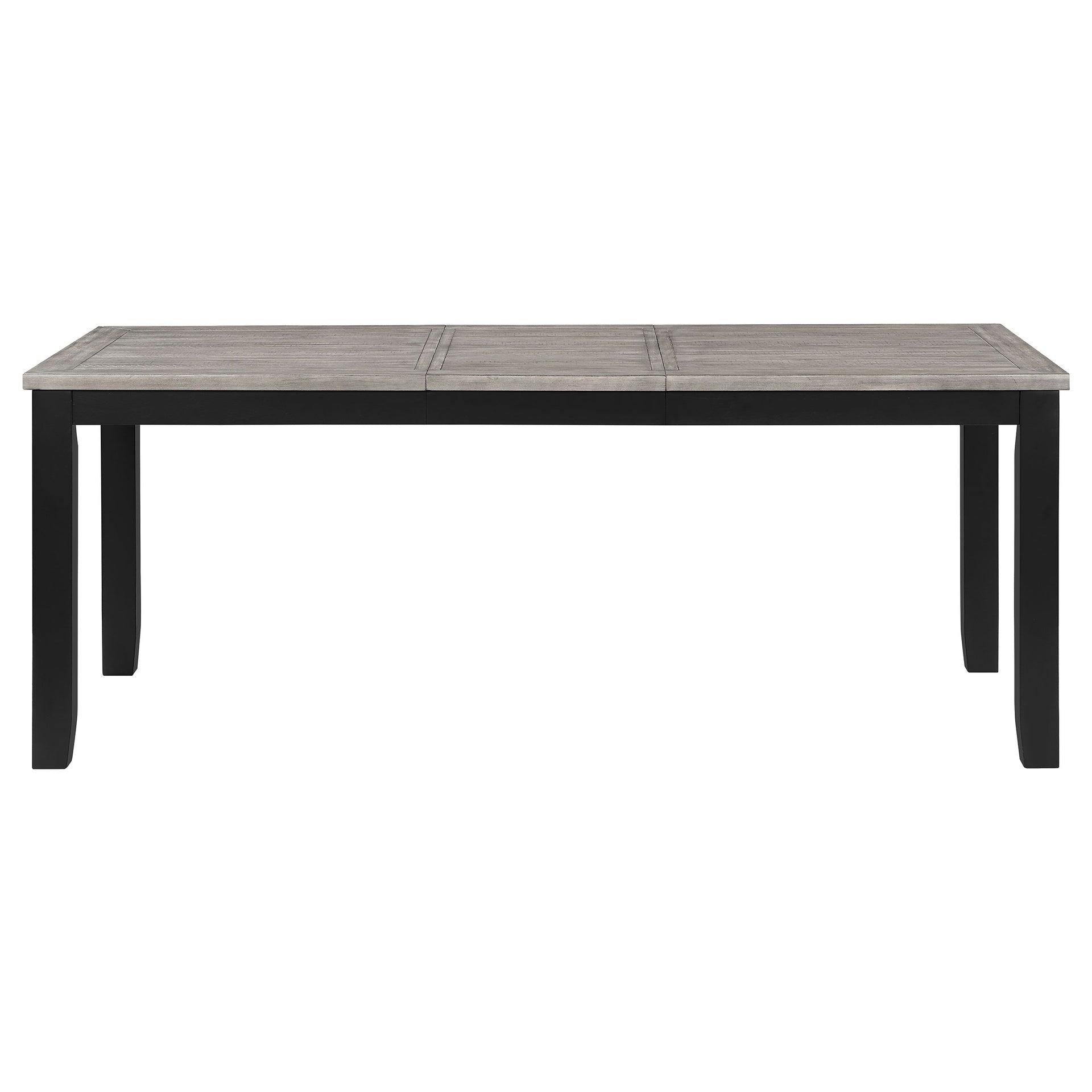 Centera Grey and Black Rectangular Dining Table with Extension Leaf