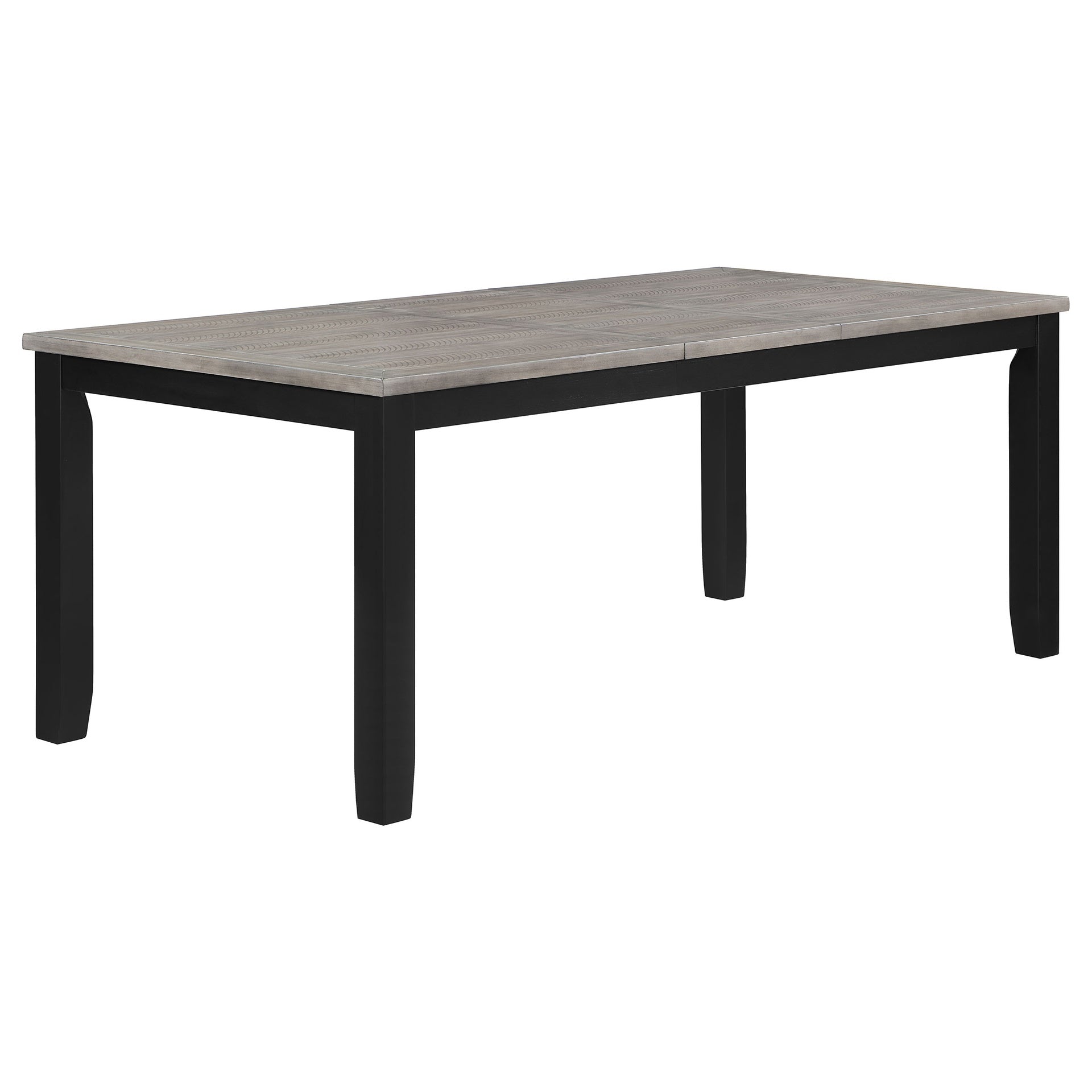 Centera Grey and Black Rectangular Dining Table with Extension Leaf