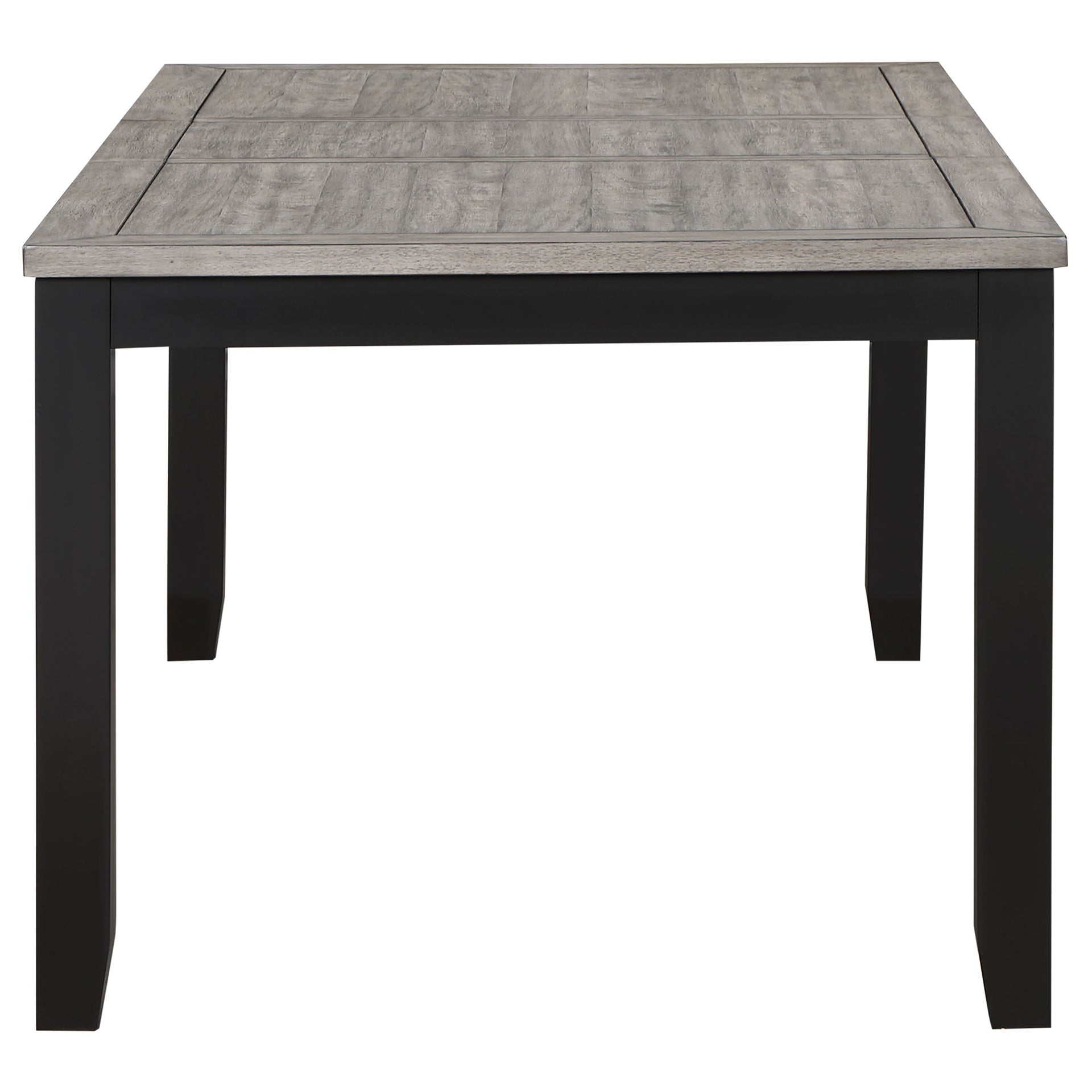 Centera Grey and Black Rectangular Dining Table with Extension Leaf
