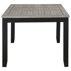 Centera Grey and Black Rectangular Dining Table with Extension Leaf