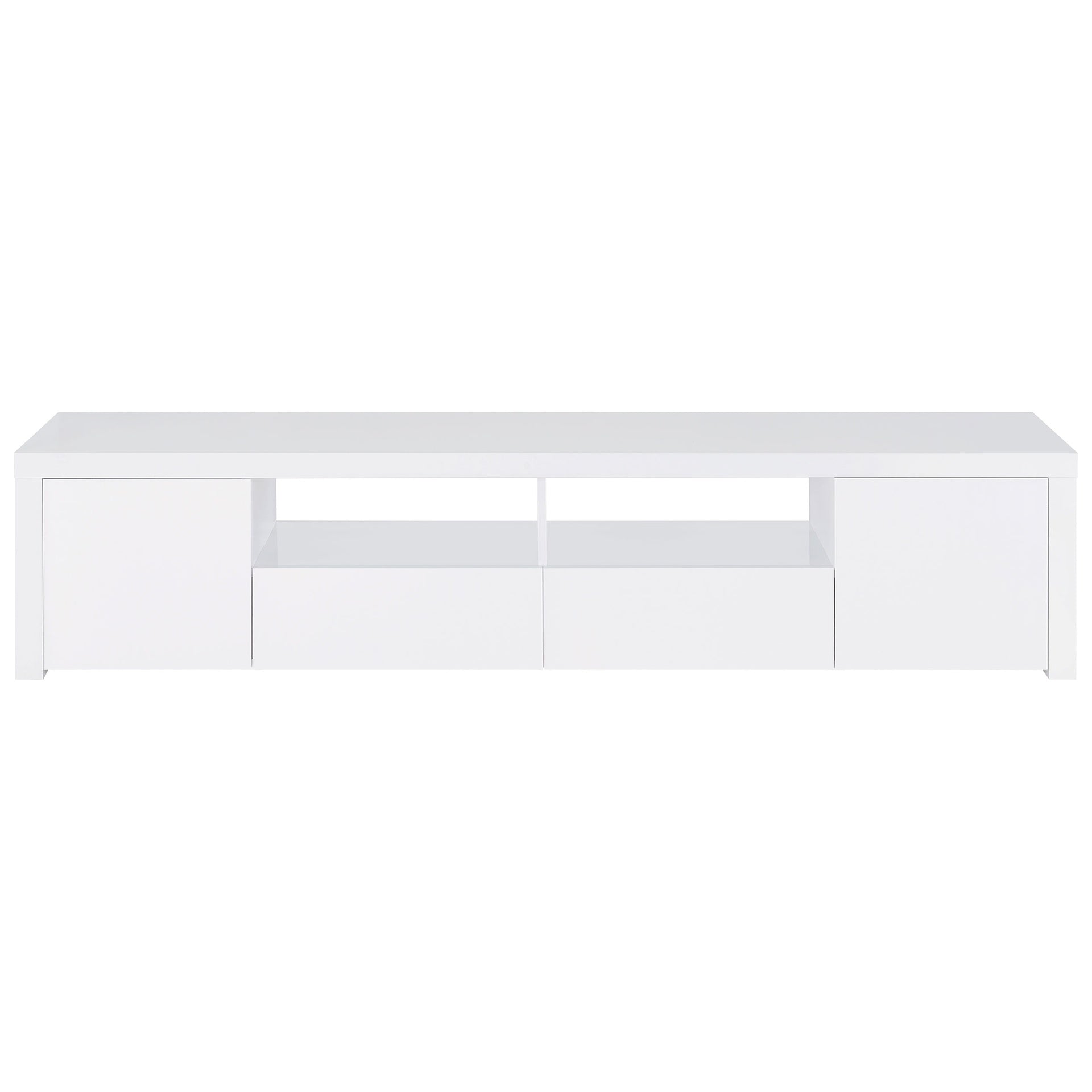 Garner White High Gloss 2-door TV Stand with Drawers