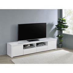 Garner White High Gloss 2-door TV Stand with Drawers