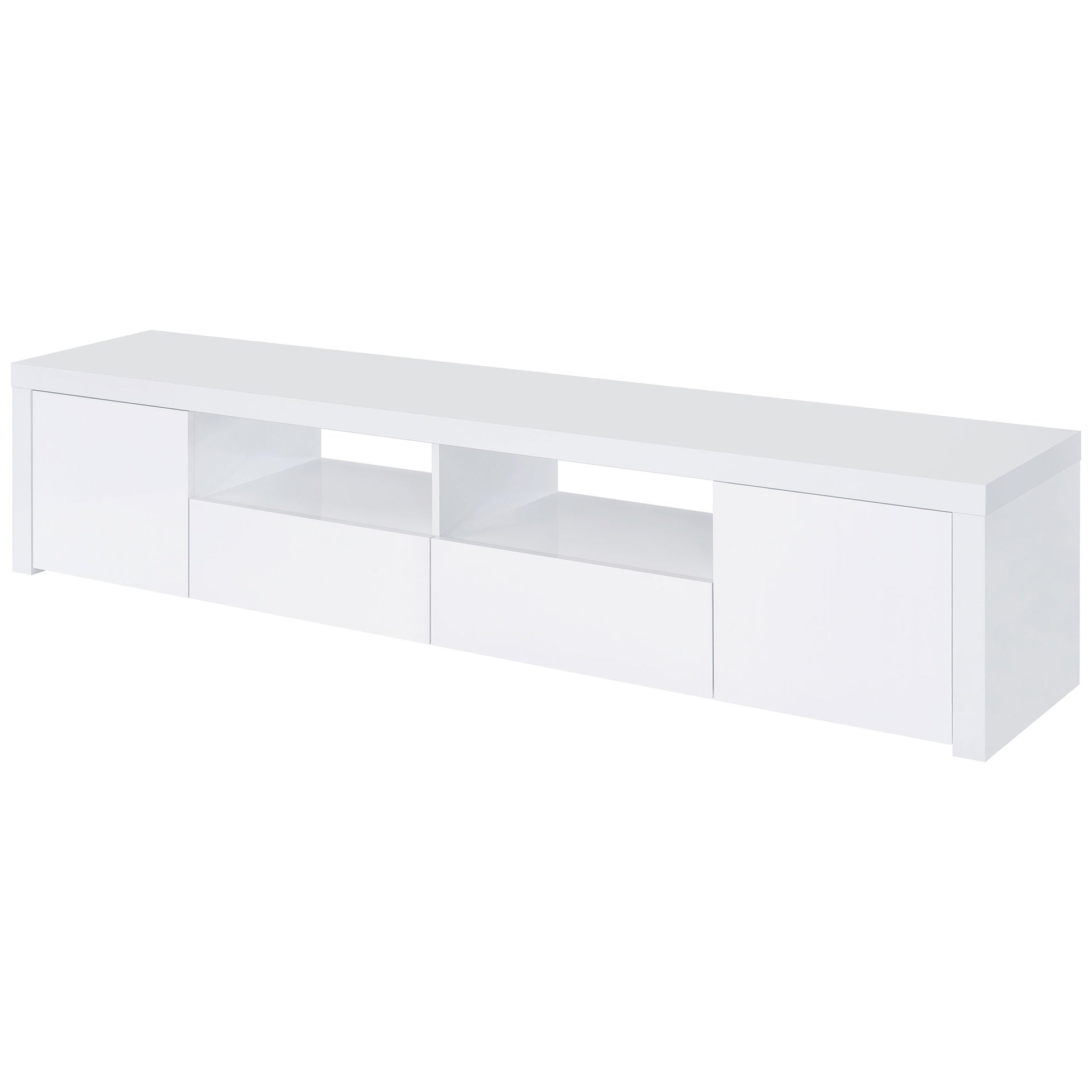 Garner White High Gloss 2-door TV Stand with Drawers