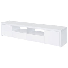 Garner White High Gloss 2-door TV Stand with Drawers