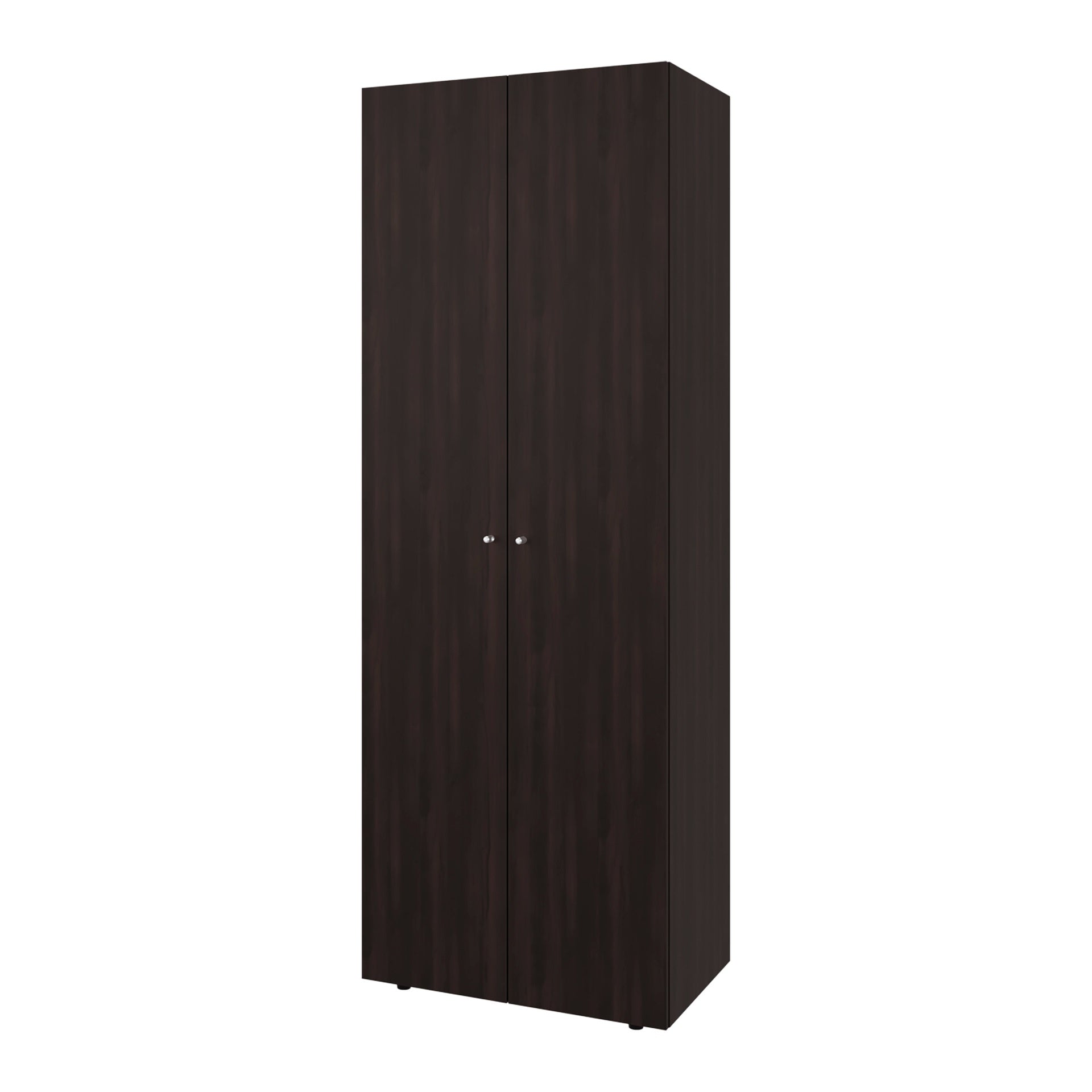 Stained Walnut 2-Door Tall Wardrobe Cabinet