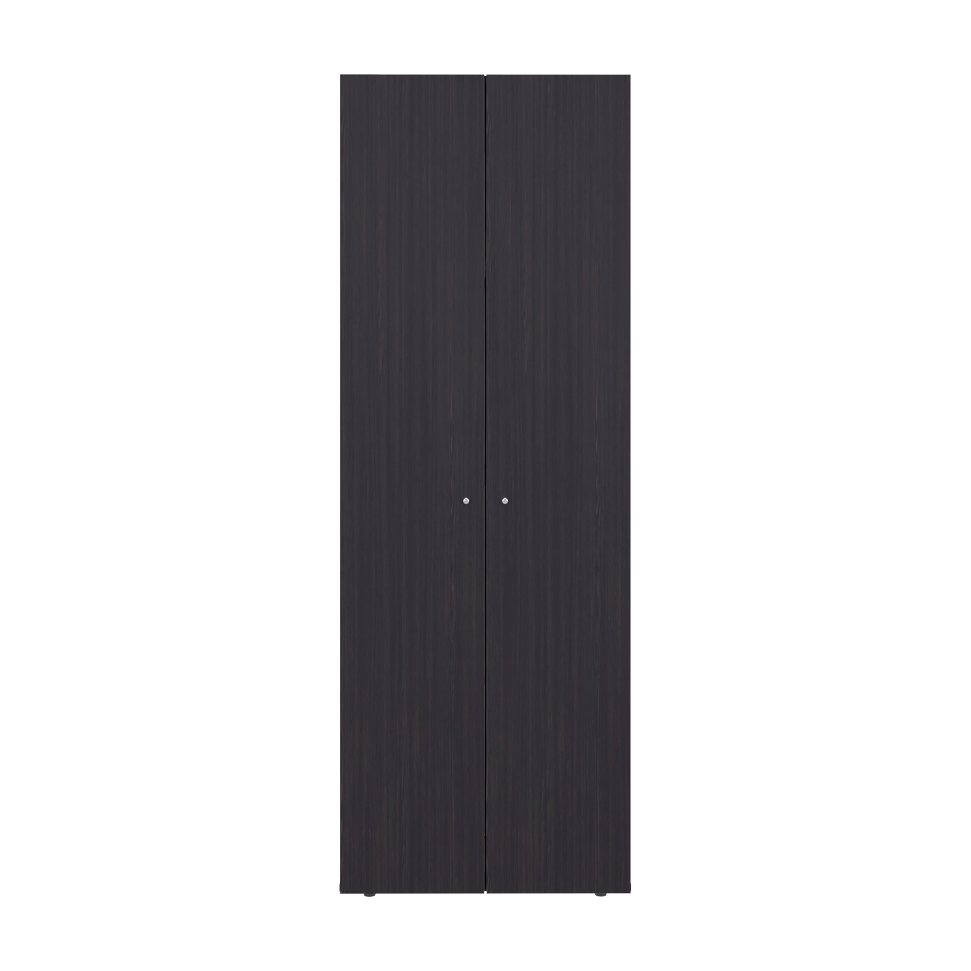 Wenge 2-Door Tall Wardrobe Cabinet with 4 Shelf and Vertical Storage