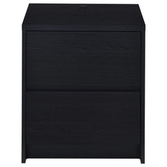 Geary Black 2-drawer Nightstand LED Lights and USB