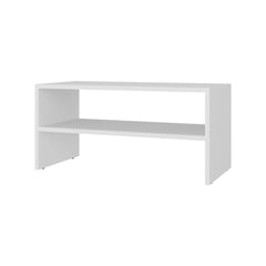 White 2-Shelf Shoe Rack with Low Horizontal Design