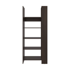 Stained Walnut 5-Shelf Open Bookcase