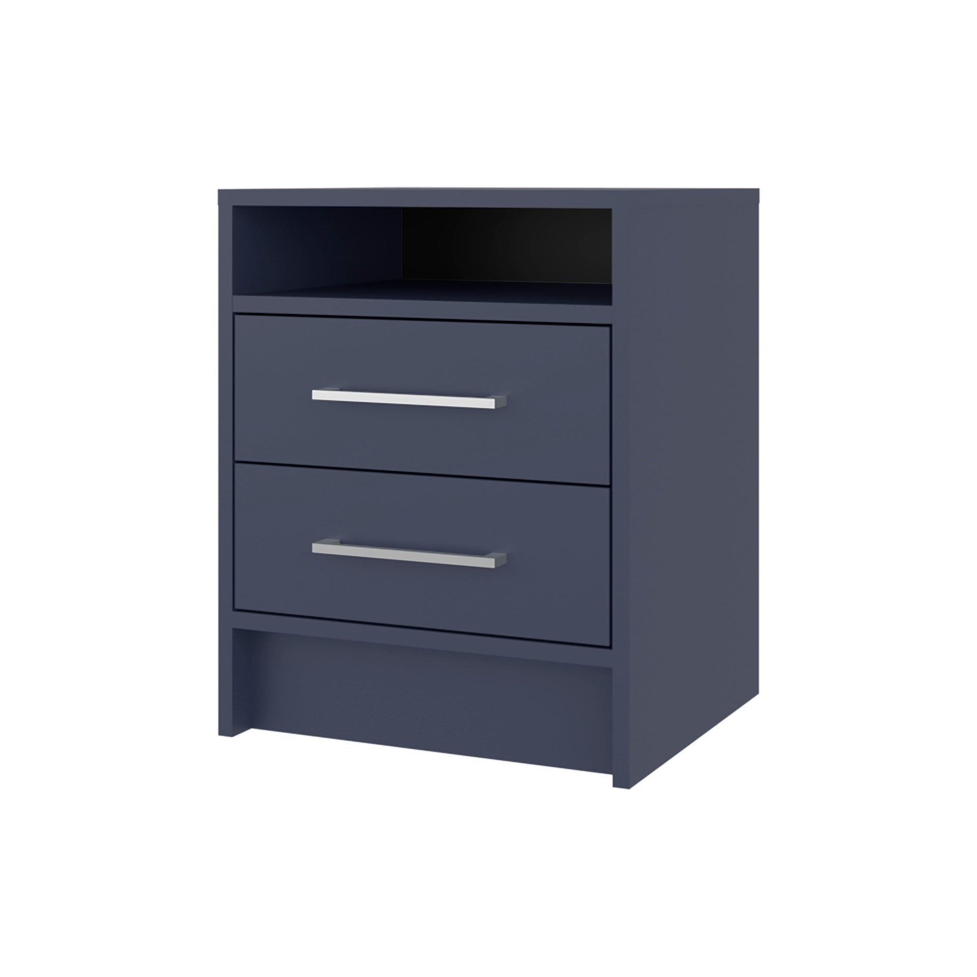 Kronos Blue 2-Drawer Floating Nightstand with Open Shelf