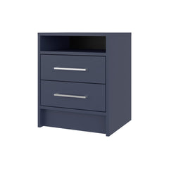 Kronos Blue 2-Drawer Floating Nightstand with Open Shelf
