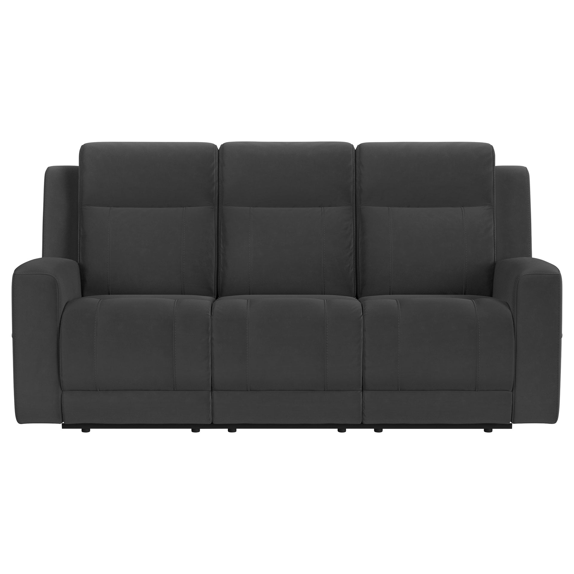 Slater Dark Charcoal Upholstered Reclining Sofa